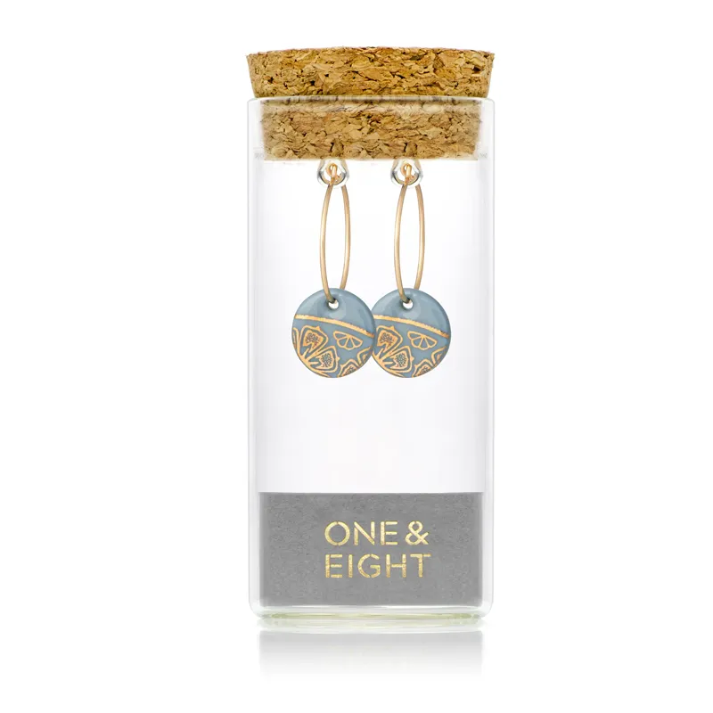 1 & 8 Moonbeam Fleur Gold Earrings