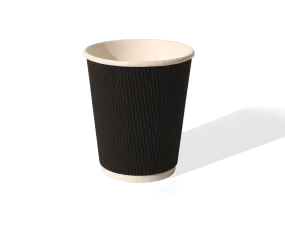 12oz Black Ripple Double Walled Coffee Cup Box x500 HVRWBPA12