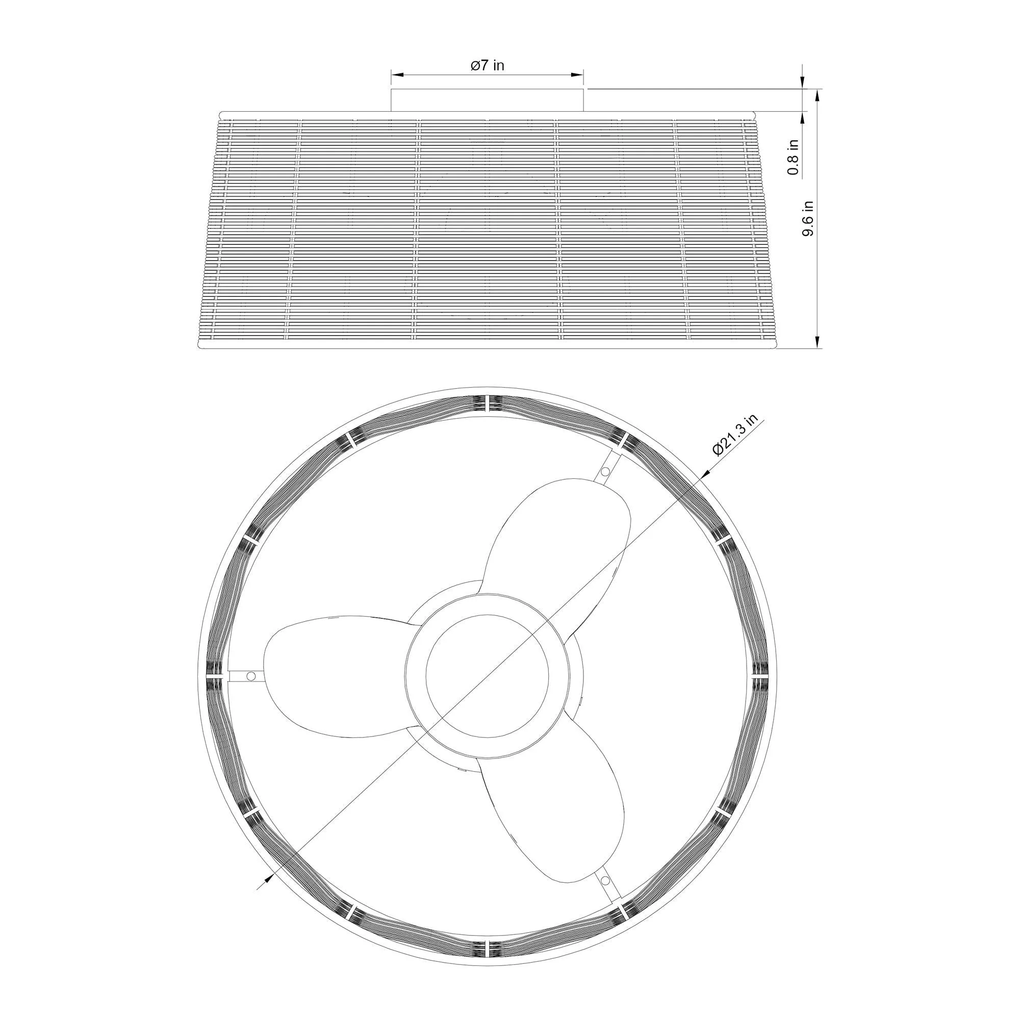 21" Coimbatore Farmhouse Flush Mount Reversible Ceiling Fan with LED Lighting and Remote Control