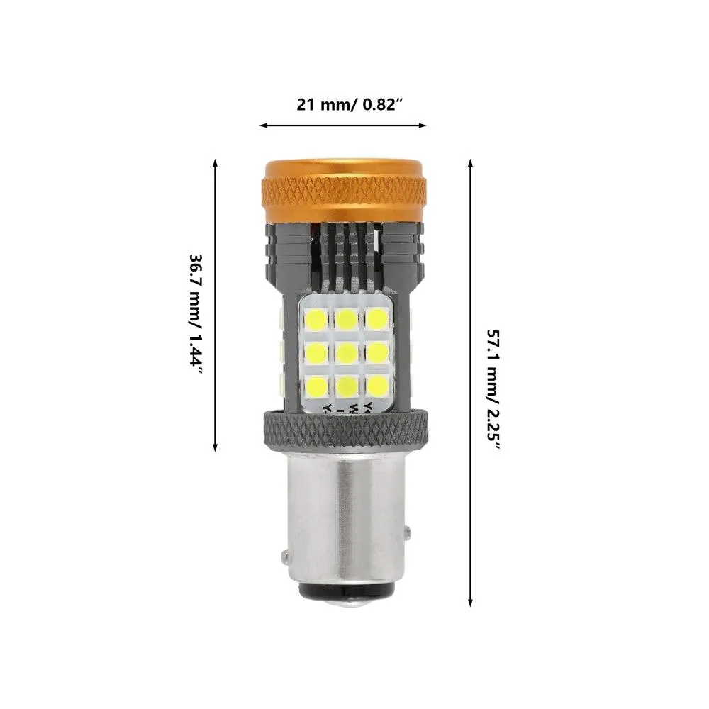 (2pcs/set) 🆕1157 BAY15D 1156 BA15S BAU15S  White Amber Red Canbus Error Free No Hyper Flash LED Turn Signal DRL Brake Light Tail Light Reversing Light Bulbs Fan Cooling