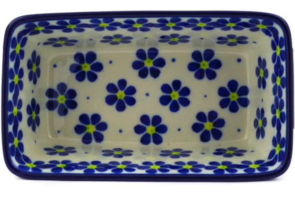 6" Mini loaf pan - Blue Daisies