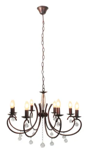 8Lt Chandelier 820Mm Country Brown