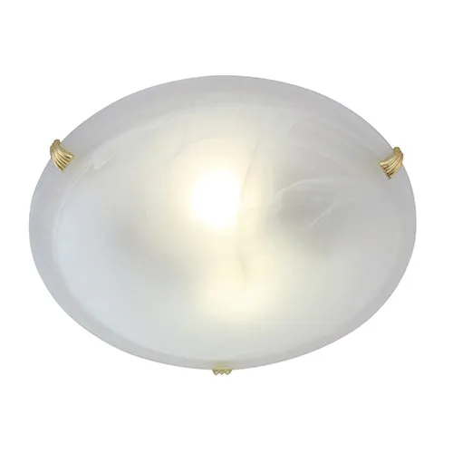 Alabaster C/Light 300mm Polished Brass