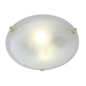 Alabaster C/Light 300mm Polished Brass