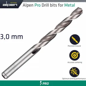 ALPEN ALPEN PRO 3.0MM HSS DRILL DIN 338 RN 135 WITH SPLIT POINT BULK ALP954003