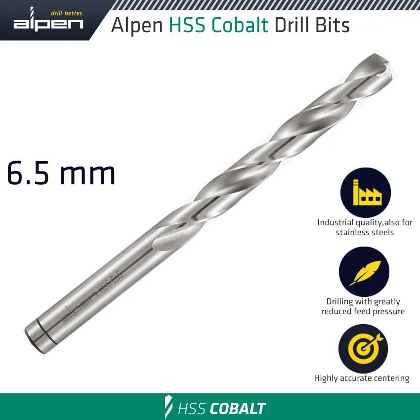 ALPEN HSS COBALT BULK DIN 338 RN,  6.5 ALP6130065