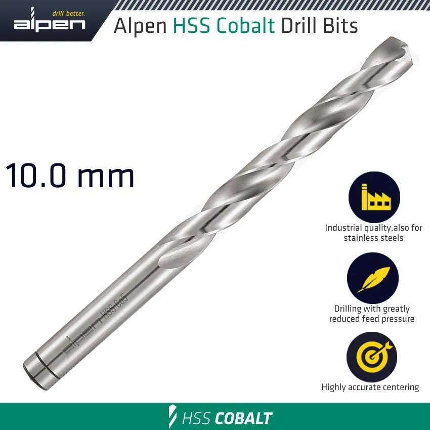 ALPEN HSS COBALT DRILL BIT 10MM ALP62310