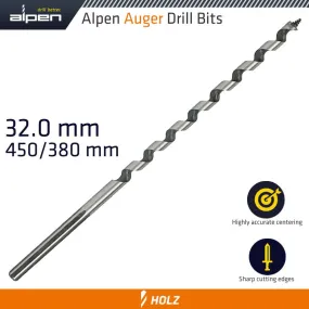 ALPEN WOOD AUGER DRILL BIT 32 X 450MM ALP22632