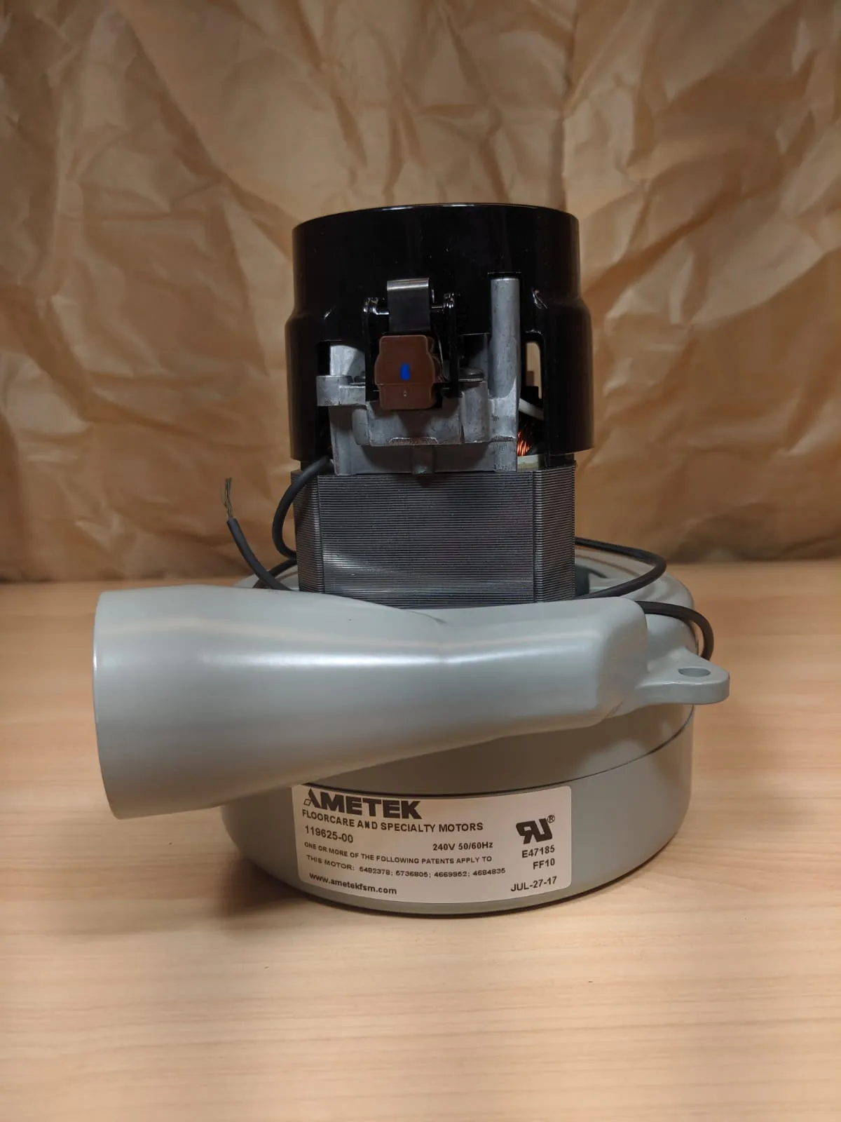 Ametek 119625 1100W 2 Stage ByPass Tangential Ducted Vacuum Motor