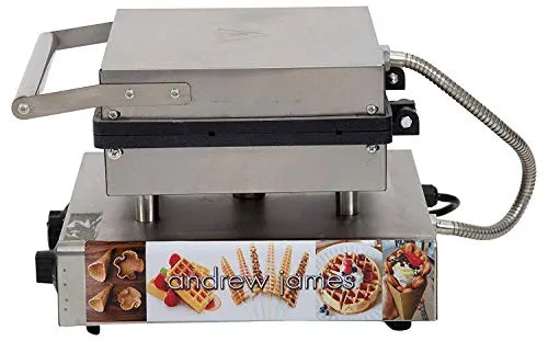 ANDREW JAMES Stainless Steel Commercial Use Lolly Waffletree Waffle Baker (Silver, Small) - 1 Year Warranty(Teflon Coating Isn't Covered)   Free Waffle Making Accessories (Silicone Tong, Spatula)