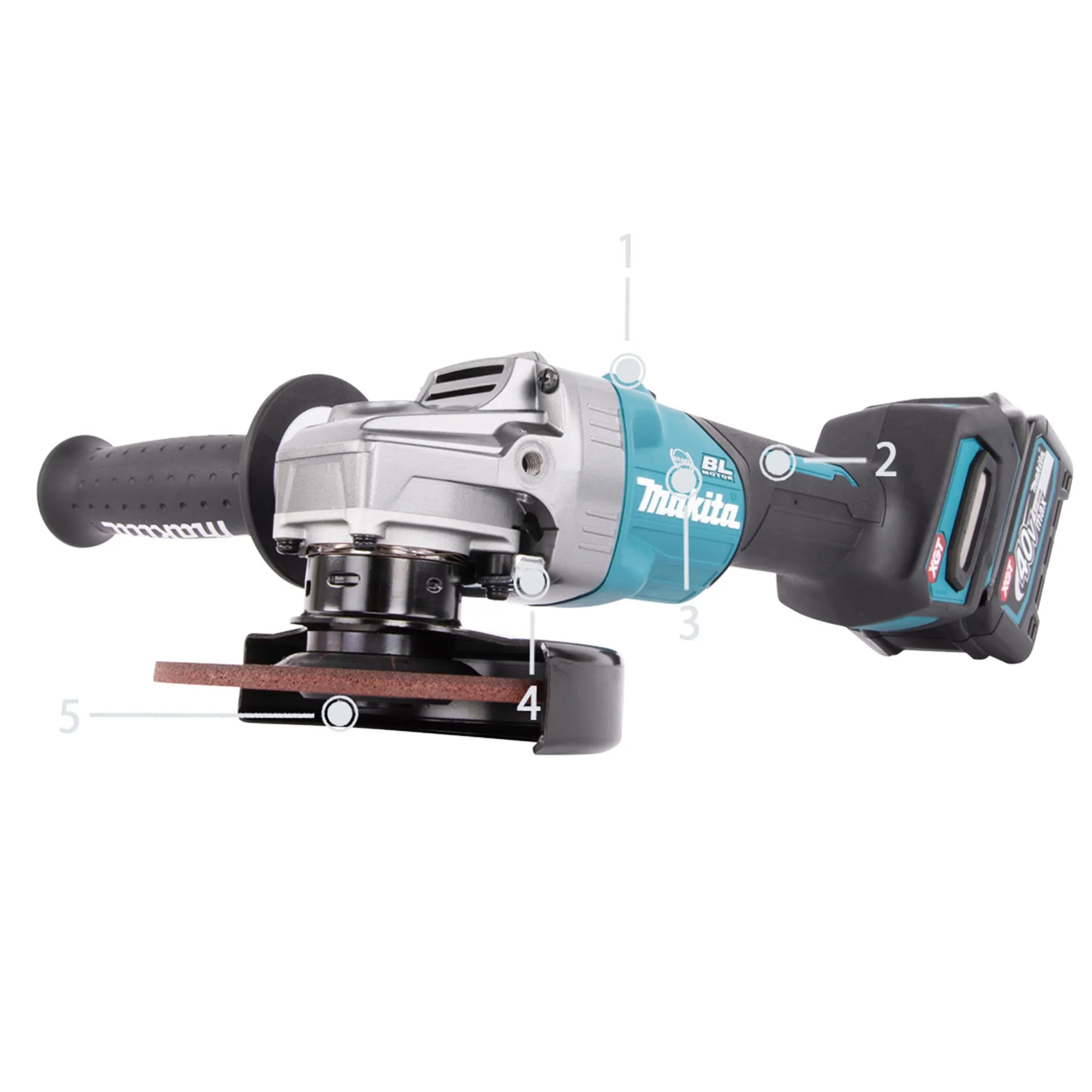 Angle Grinder Makita GA023GM201 40V 4Ah