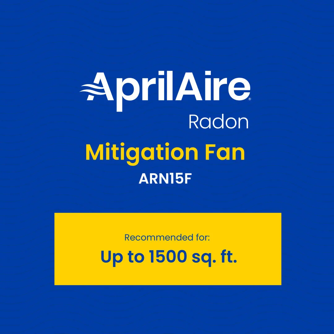 AprilAire ARN15F Radon Mitigation Fan, Basement, Crawlspace or Slab Application, Indoor/Outdoor, 1500 Square Feet