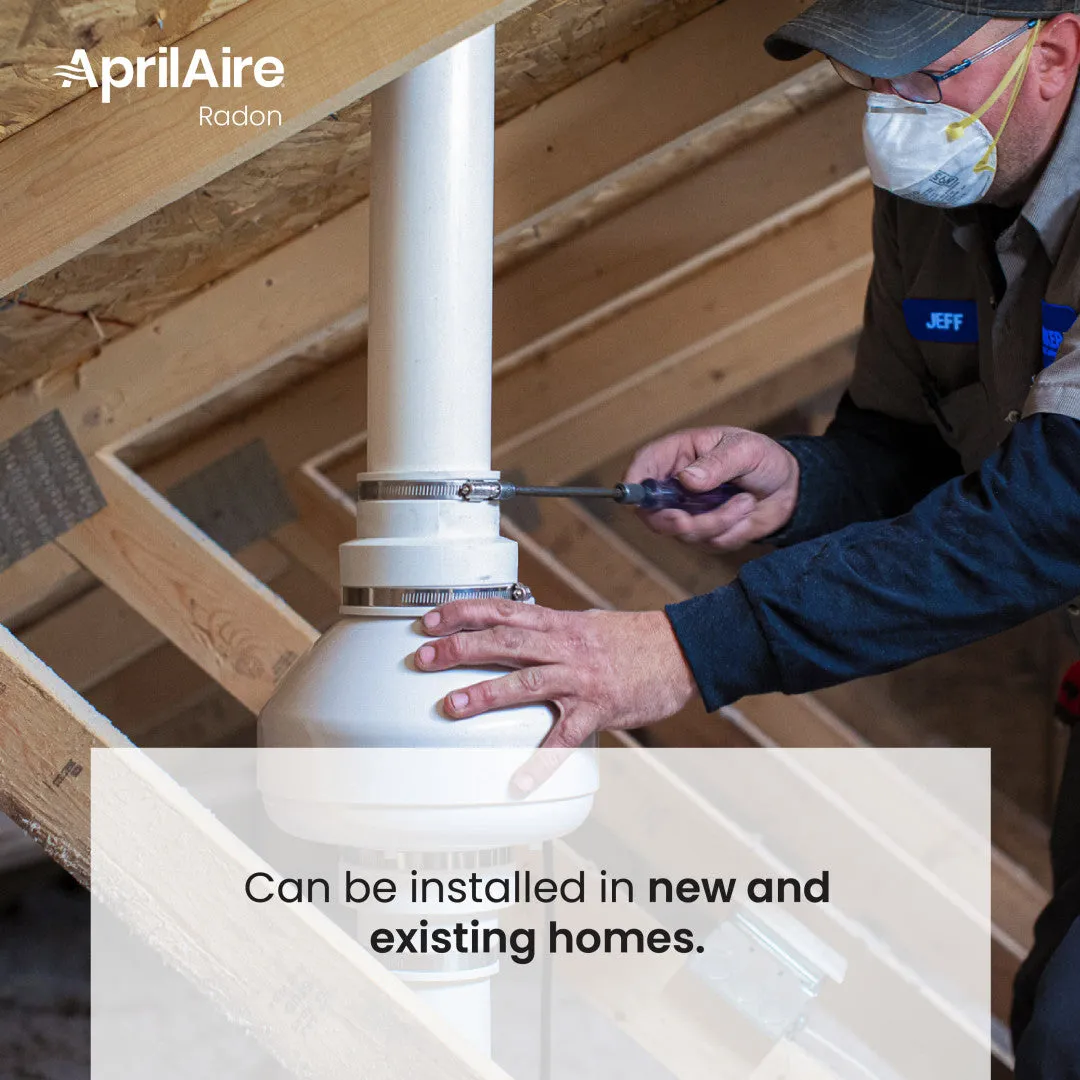 AprilAire ARN15F Radon Mitigation Fan, Basement, Crawlspace or Slab Application, Indoor/Outdoor, 1500 Square Feet