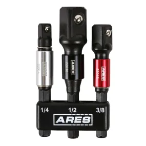 ARES 22011 - 3-Piece 3-Inch Impact Grade Socket Adapter Set with Color Sleeve