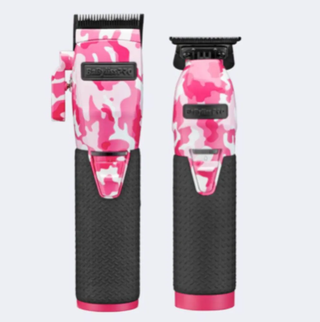 BABYLISSPRO LIMITEDFX COLLECTION EDITION PINK CAMO METAL LITHIUM CLIPPER AND TRIMMER COMBO #FXHOLPKCAMPK