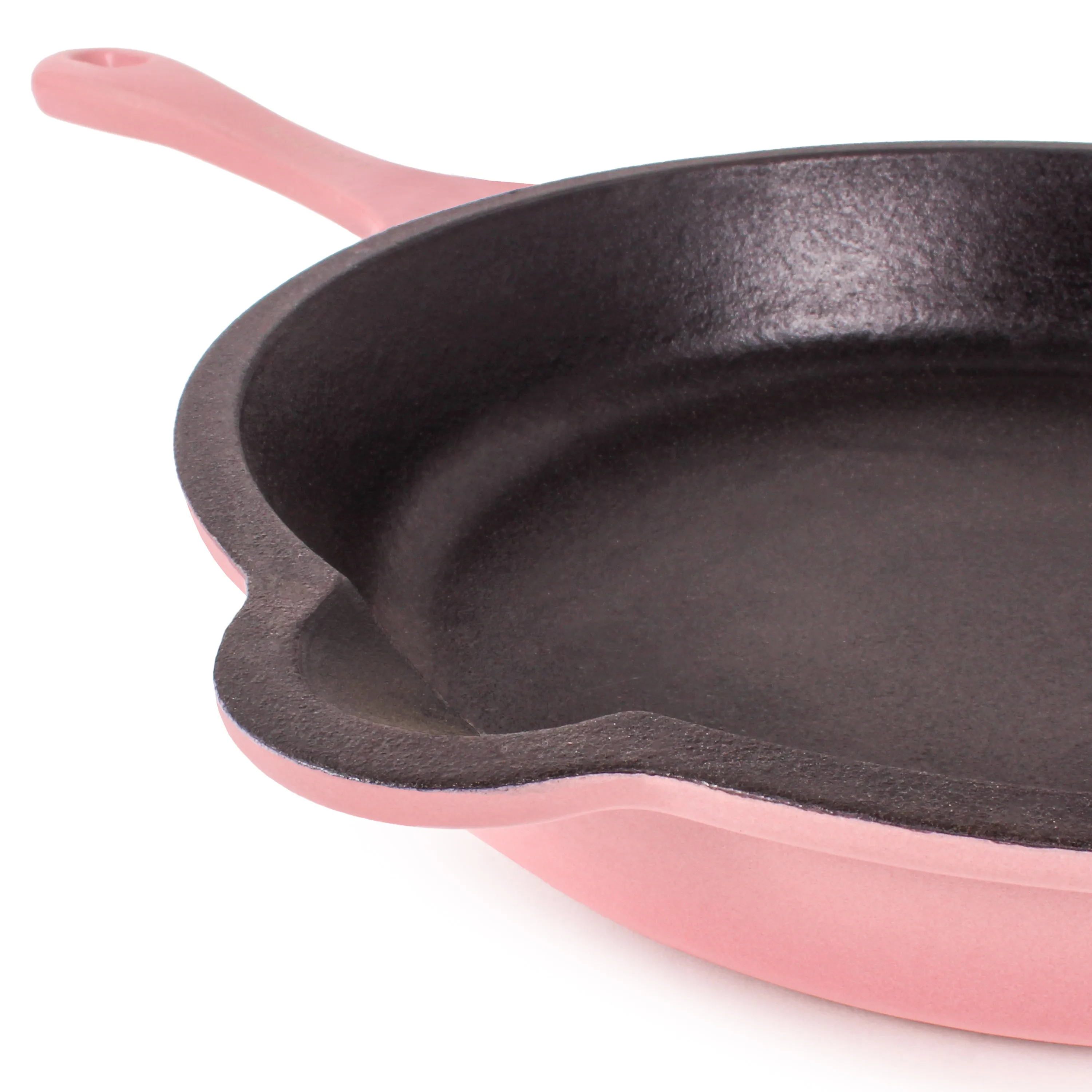 BergHOFF Neo 4pc Cast Iron Cookware Set, Fry Pan, Grill Pan & Round Dutch Oven, Pink