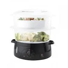 Berlingerhaus Steamer 800W2BasketBaskets Capacity :6LBlack/Rose Gold.