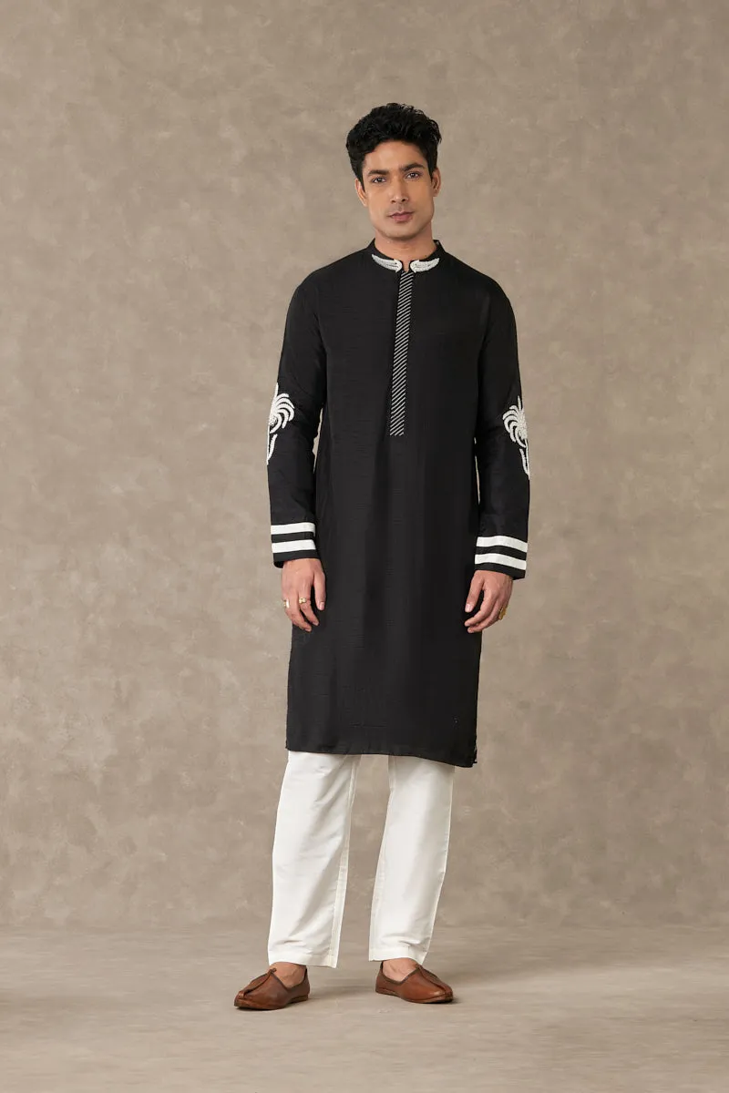 Black Shajara Kurta