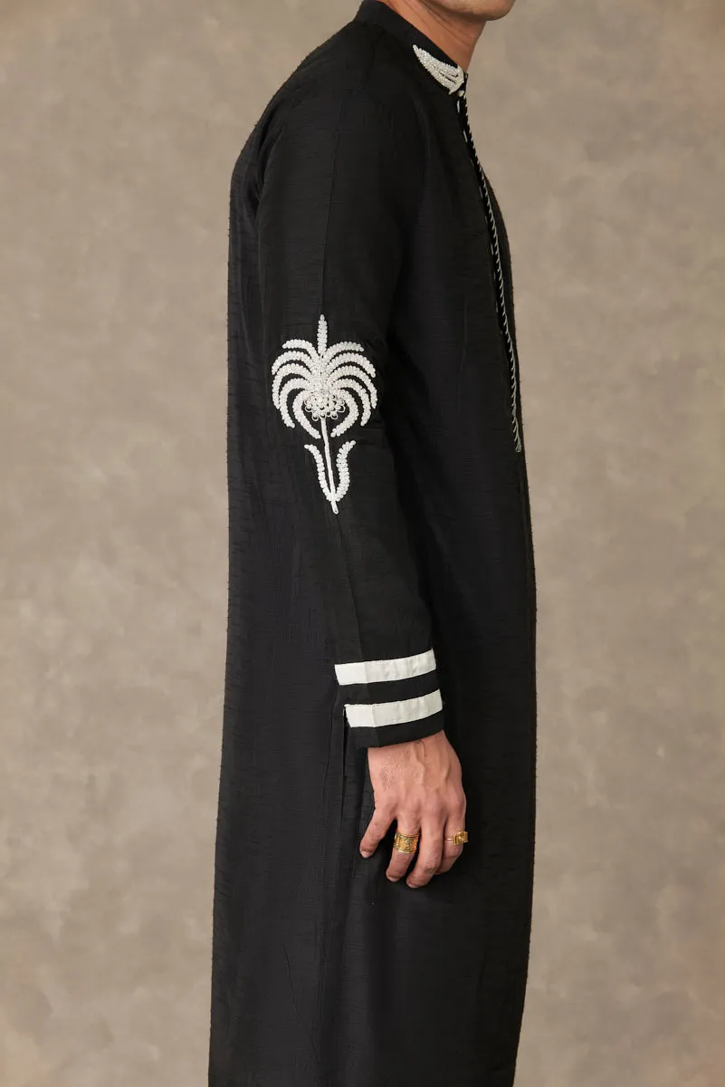 Black Shajara Kurta