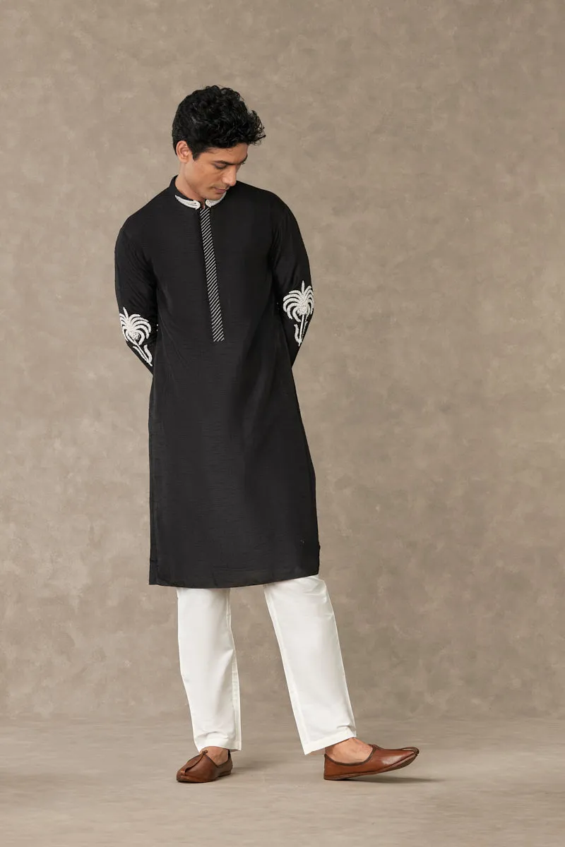 Black Shajara Kurta