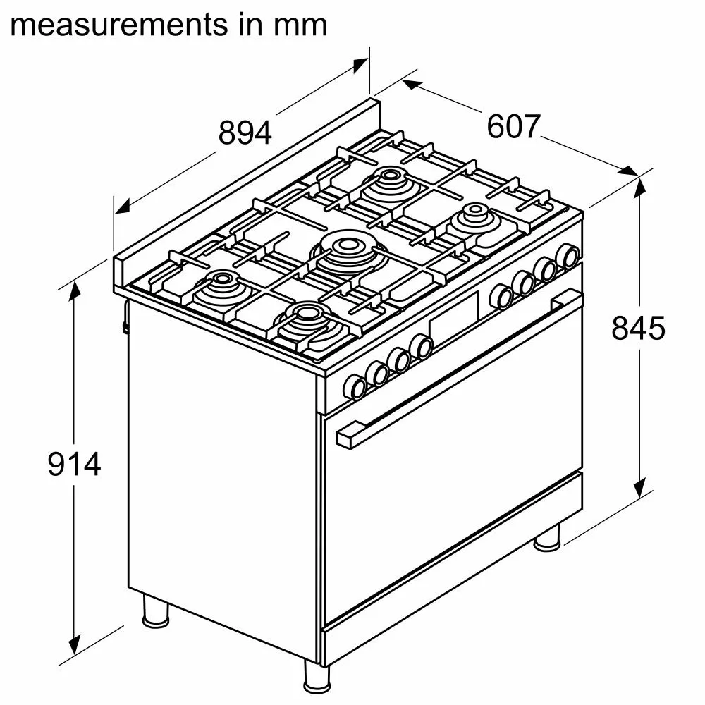 Bosch Series 8 Gas Range Cooker