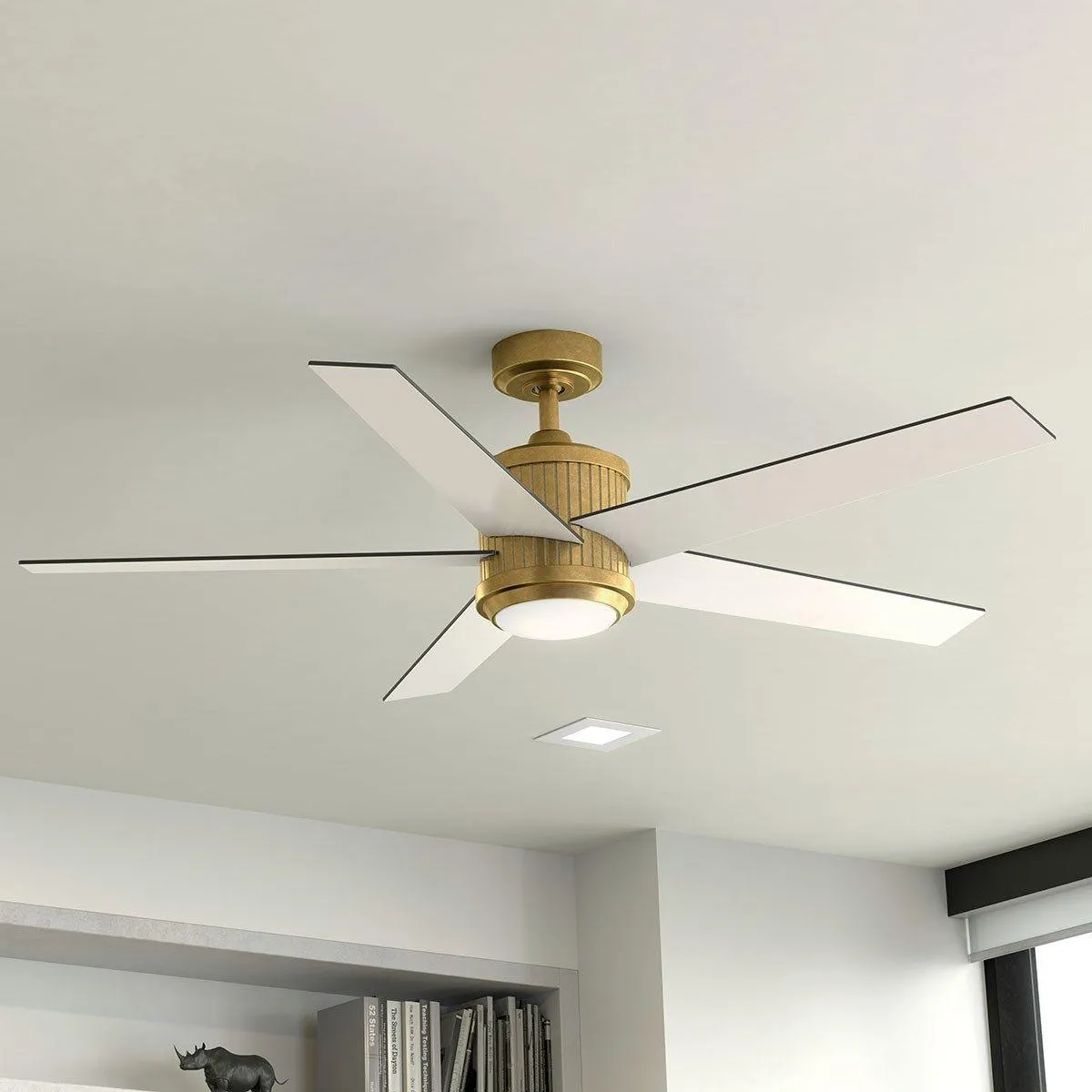 Brahm 56 Inch Natural Brass LED Indoor Ceiling Fan with Remote