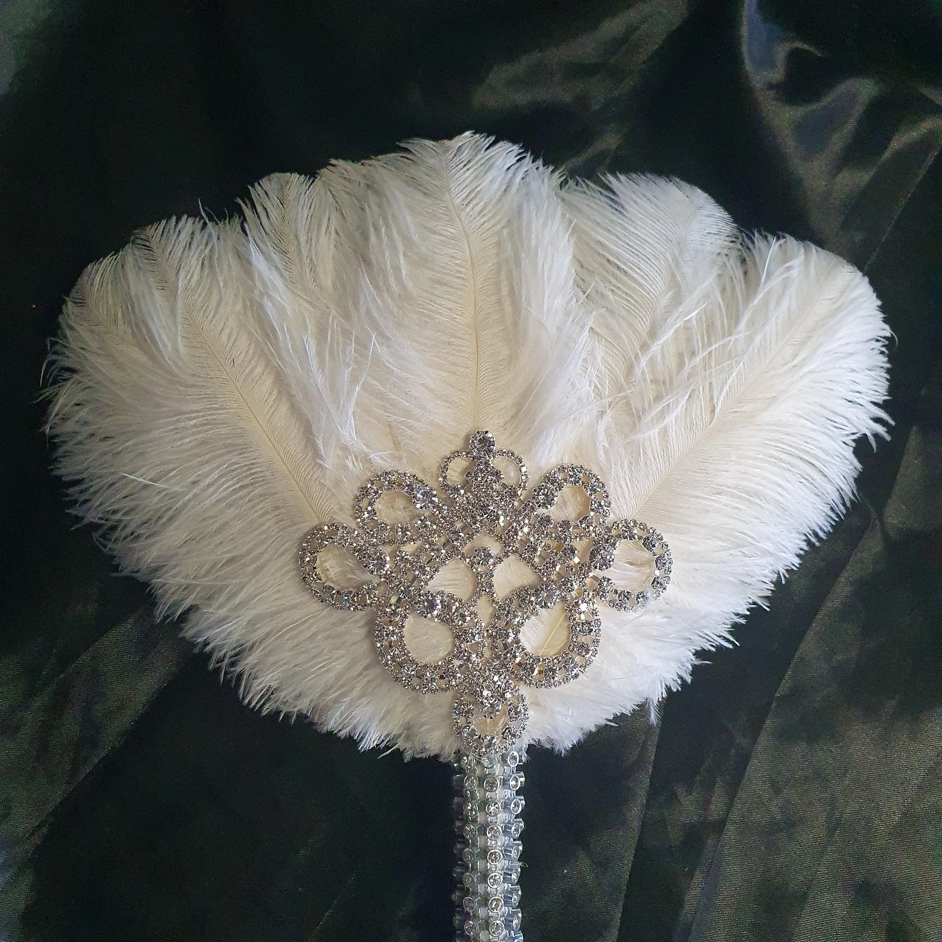 Bridesmaids Feather wand Fan, brooch bouquet, Alternative Bouquet by Crystal wedding uk