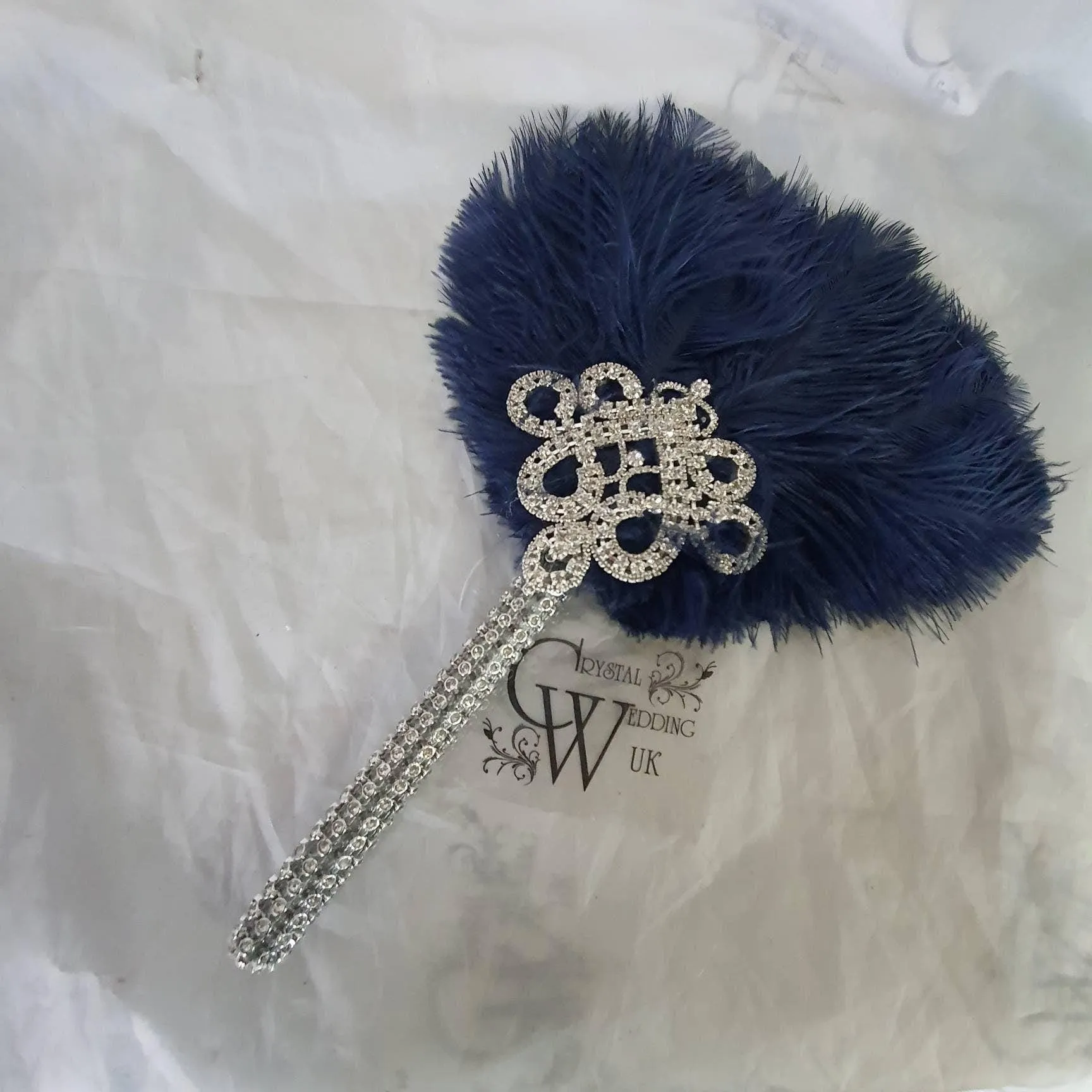 Bridesmaids Feather wand Fan, brooch bouquet, Alternative Bouquet by Crystal wedding uk