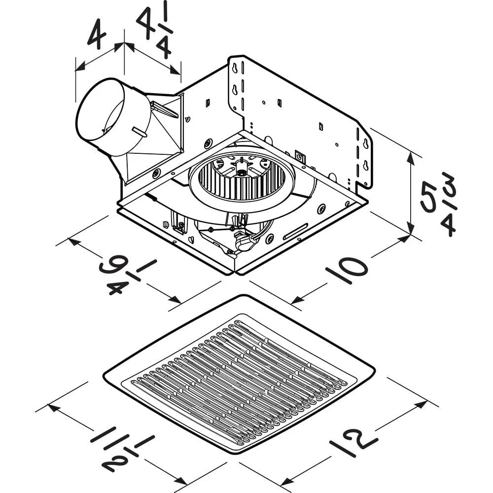 Broan AE50110DC Bathroom Exhaust Fan, ENERGY STAR, 50-110 CFM