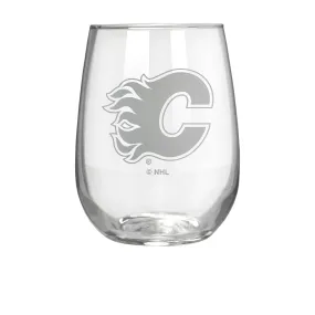 Calgary Flames 17 oz. Stemless Wine Glass