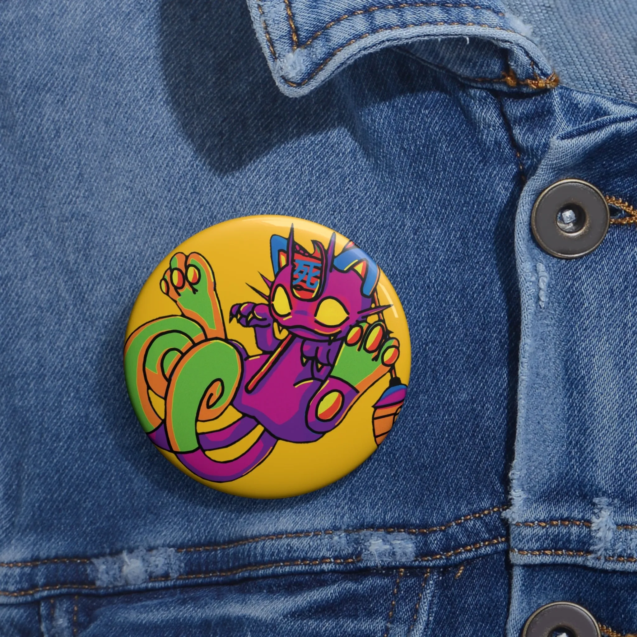 Captain AFAB - Graffiti Meowth Fan Art Pin Button