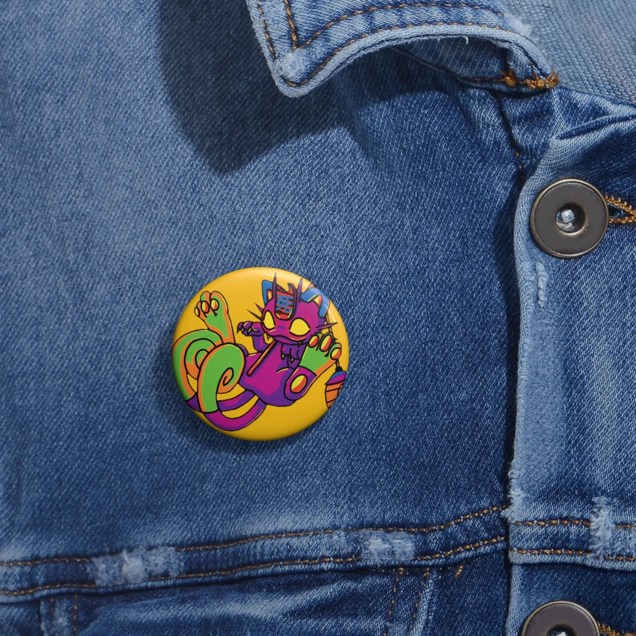 Captain AFAB - Graffiti Meowth Fan Art Pin Button