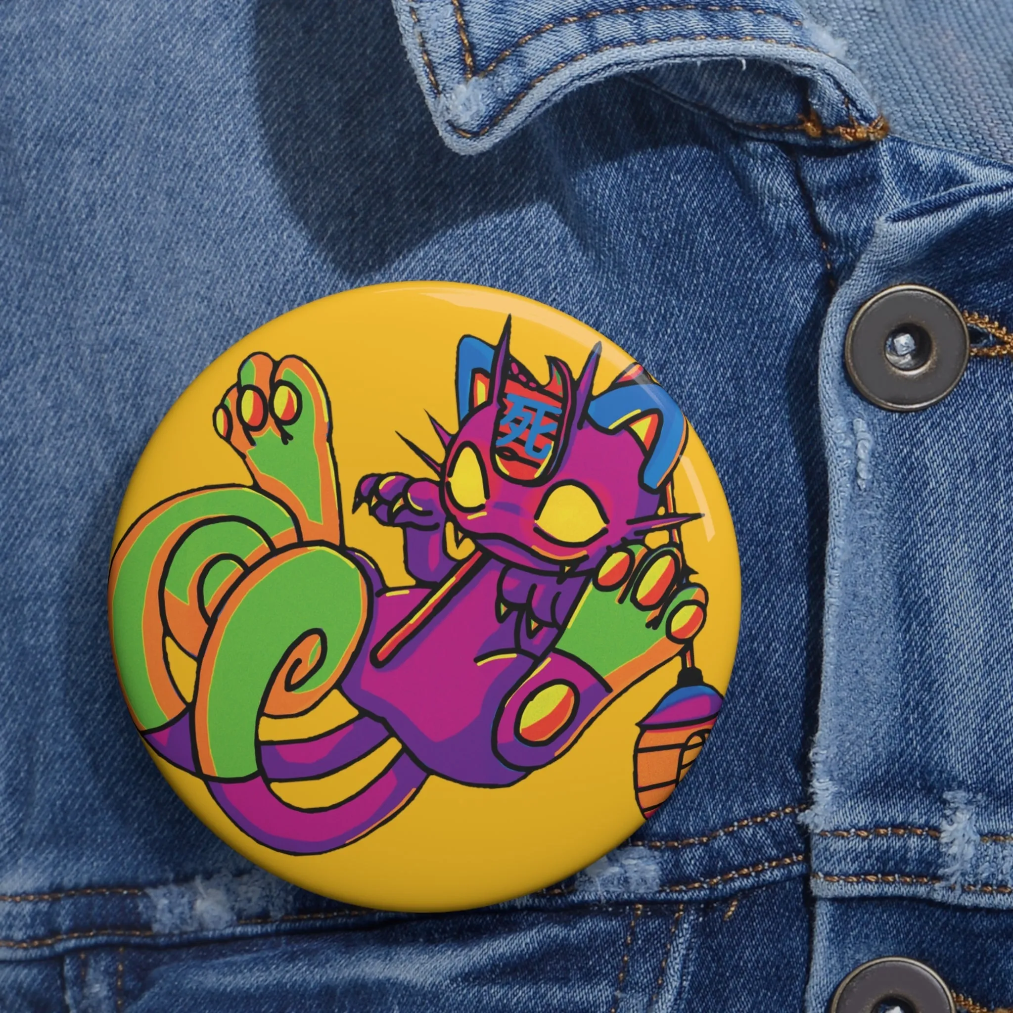 Captain AFAB - Graffiti Meowth Fan Art Pin Button