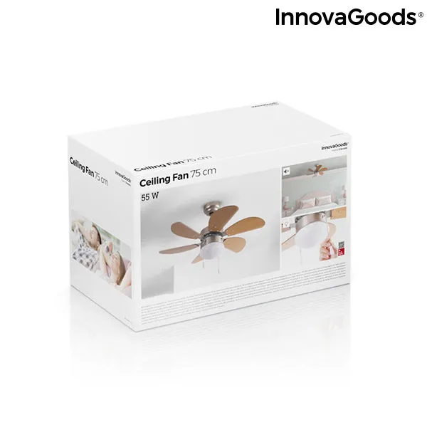 Ceiling Fan with Light InnovaGoods Ø 75 cm 55W