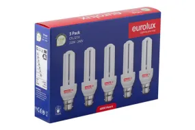 CFL 3U B22 15w Cool White 5Pc