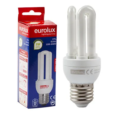 CFL 3U E27 9w Cool White