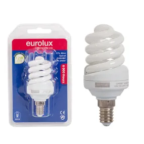 CFL Mini Spiral E14 12w WW Blister