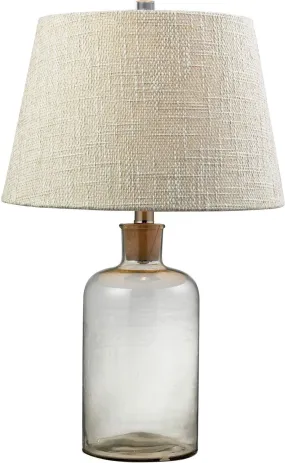 Clear Glass Bottle Table Lamp With Cork Neck