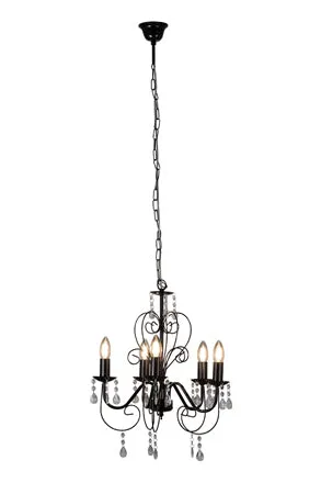 Cleo 5Lt Chandelier 420Mm Black