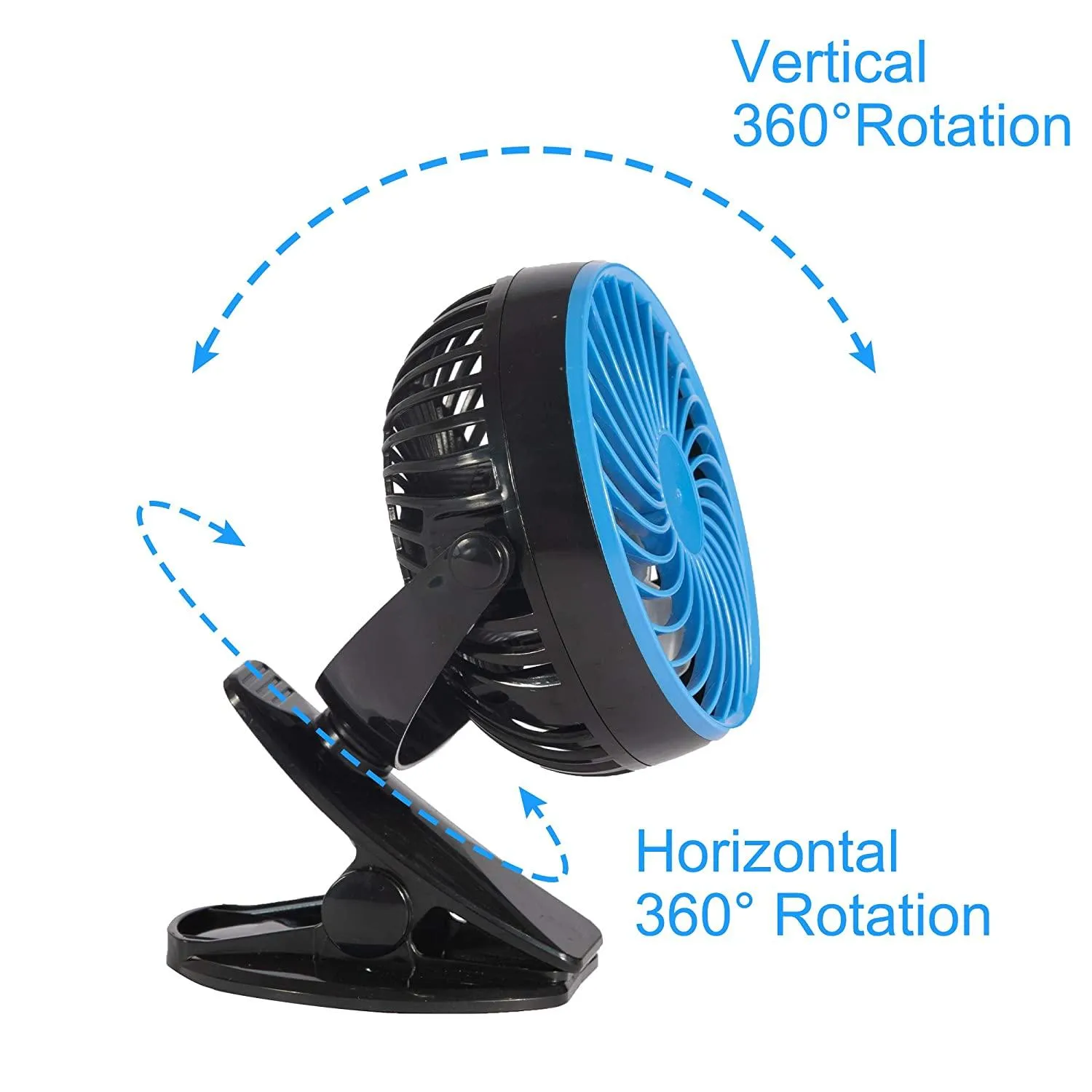 Clip on Desk Portable Fan for Stroller Battery Operated Small Personal Fan for Treadmill Bed Grow Tent Rechargeable,USB Powered Lithium Ion Fan