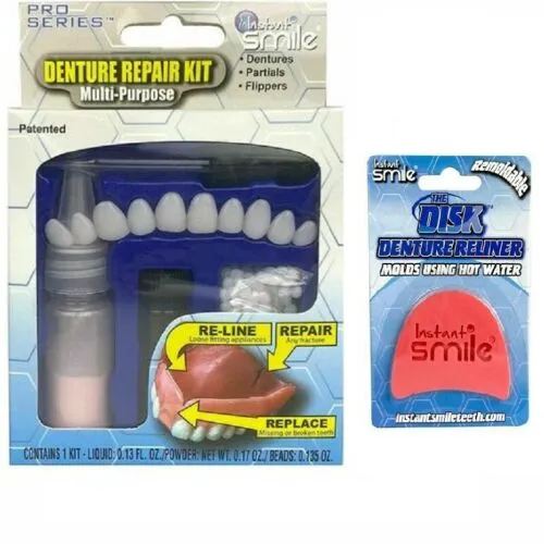 Complete Denture Repair Kit Multi-purpose PLUS Disk Denture Re-liner