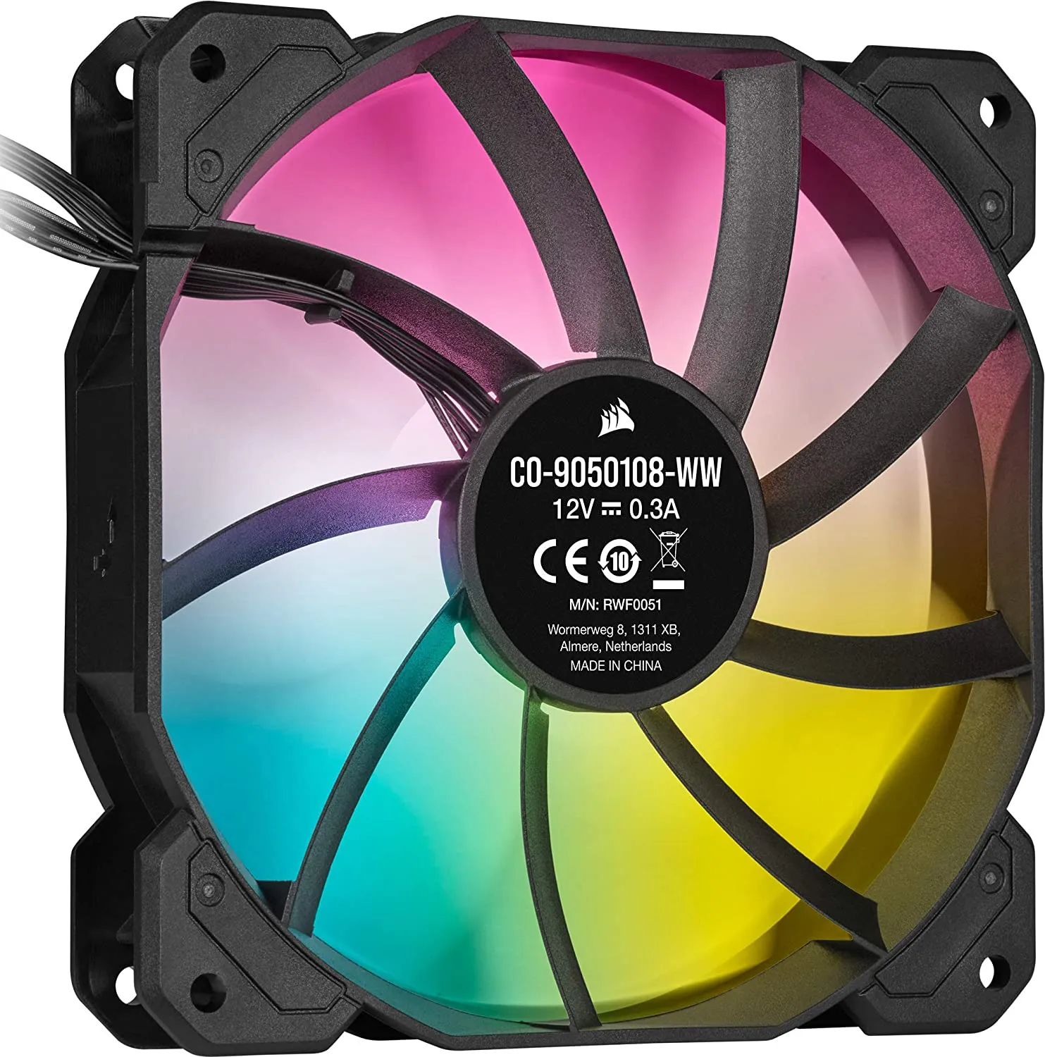 Corsair iCUE SP120 ELITE Performance 12cm PWM RGB 120mm Case Fan, 8 ARGB LEDs, Hydraulic Bearing, Single Fan Expansion Pack