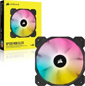 Corsair iCUE SP120 ELITE Performance 12cm PWM RGB 120mm Case Fan, 8 ARGB LEDs, Hydraulic Bearing, Single Fan Expansion Pack