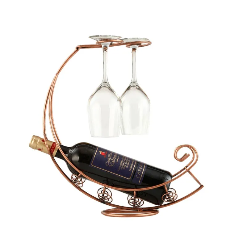 Creative Display Wine Rack With Wine Glass Holder