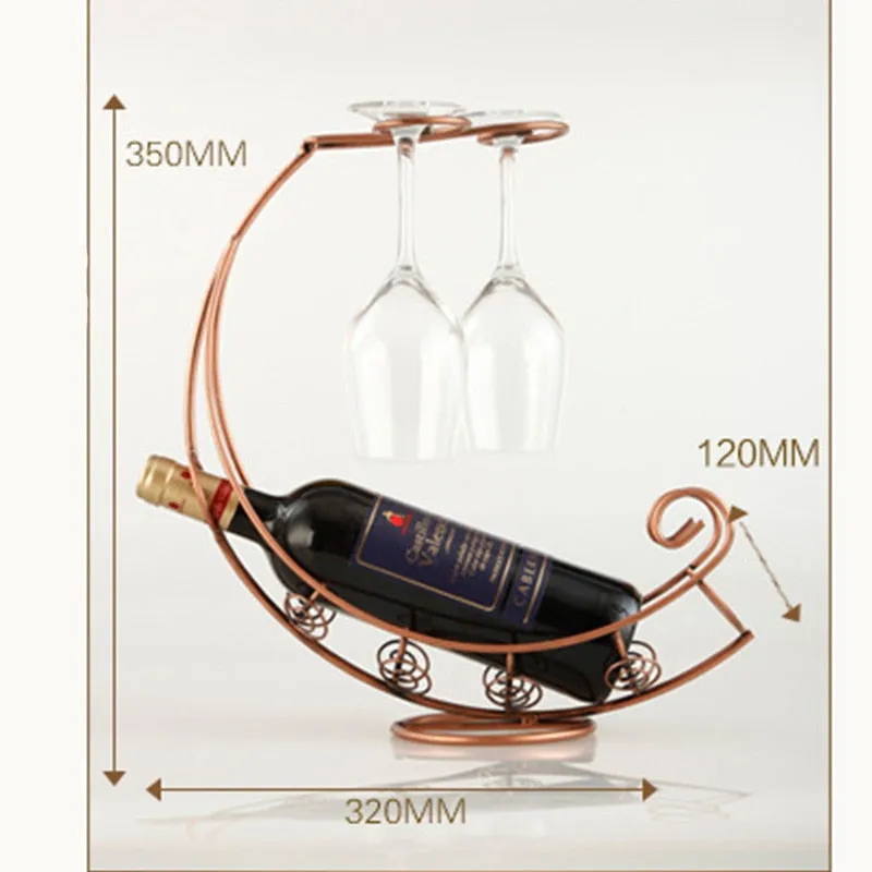 Creative Display Wine Rack With Wine Glass Holder