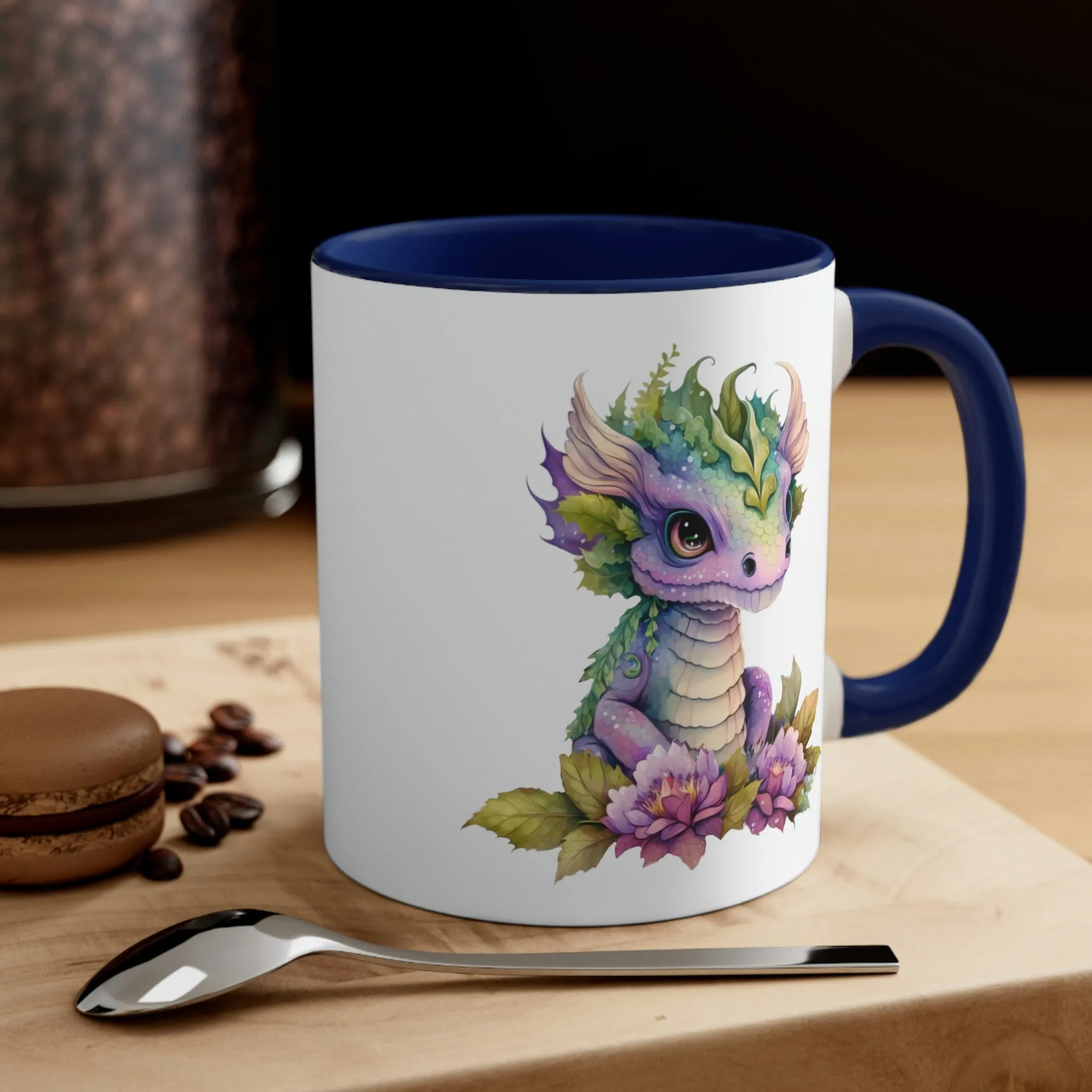 Cute Magic Watercolor Dragon 05 - Accent Coffee Mug, 11oz