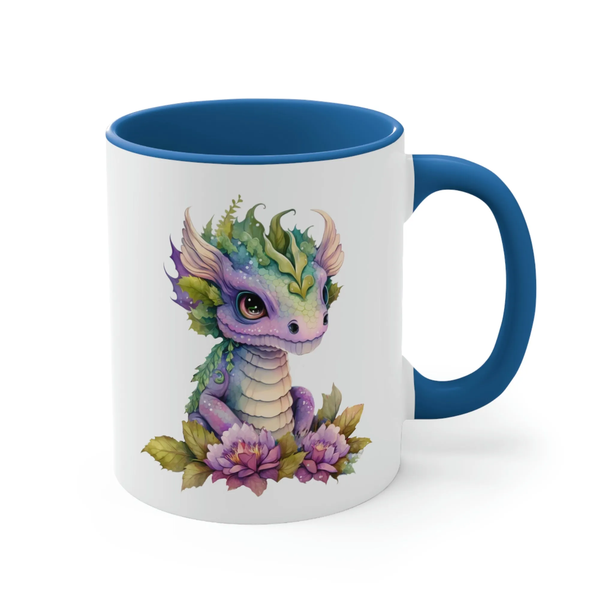 Cute Magic Watercolor Dragon 05 - Accent Coffee Mug, 11oz