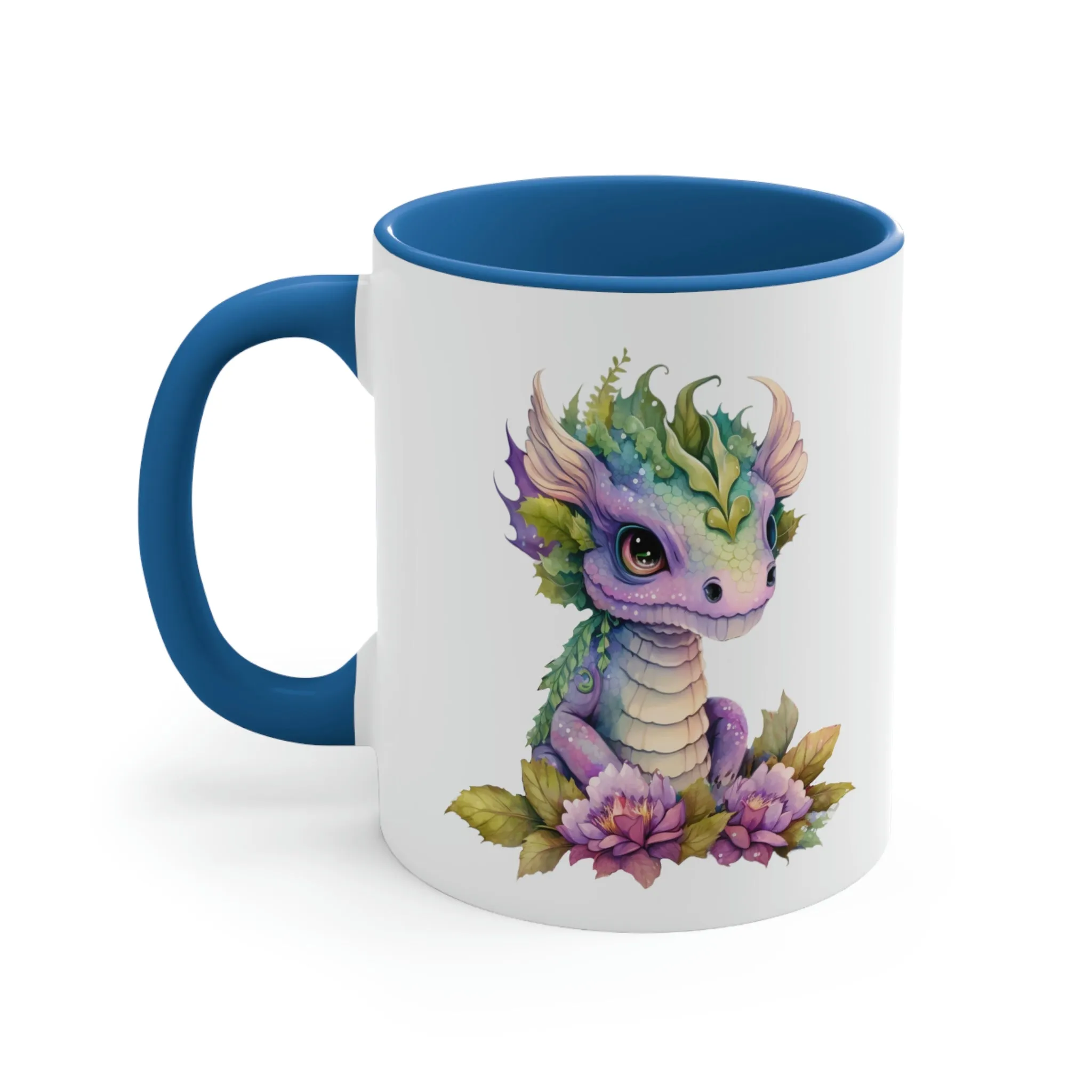 Cute Magic Watercolor Dragon 05 - Accent Coffee Mug, 11oz