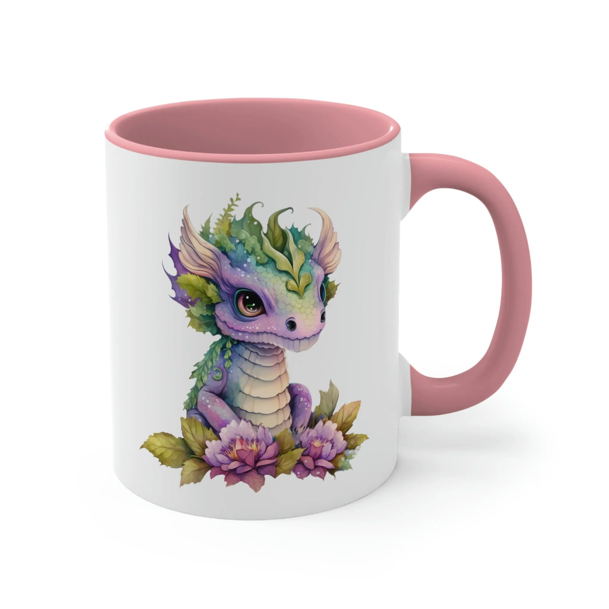 Cute Magic Watercolor Dragon 05 - Accent Coffee Mug, 11oz