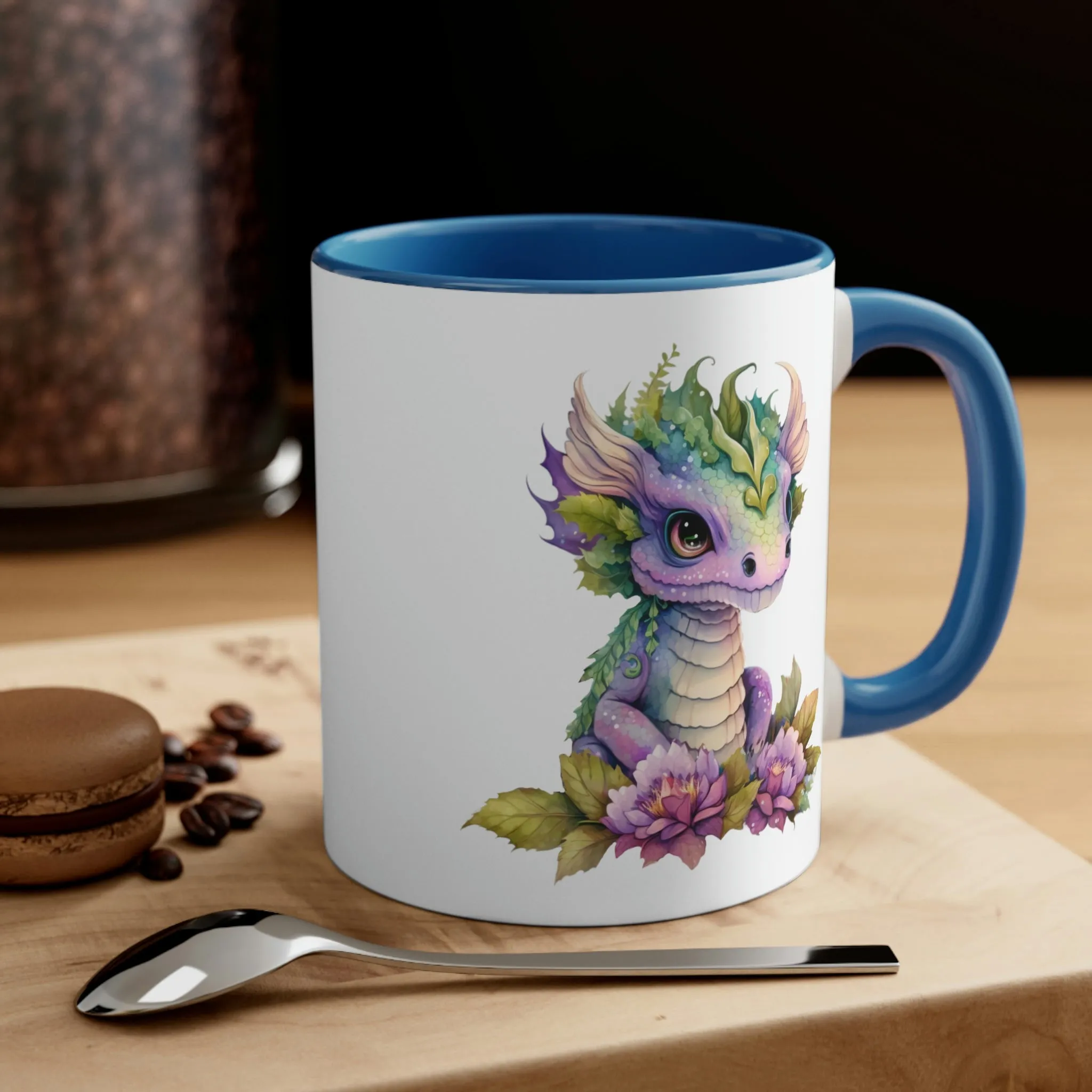 Cute Magic Watercolor Dragon 05 - Accent Coffee Mug, 11oz